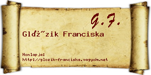 Glózik Franciska névjegykártya